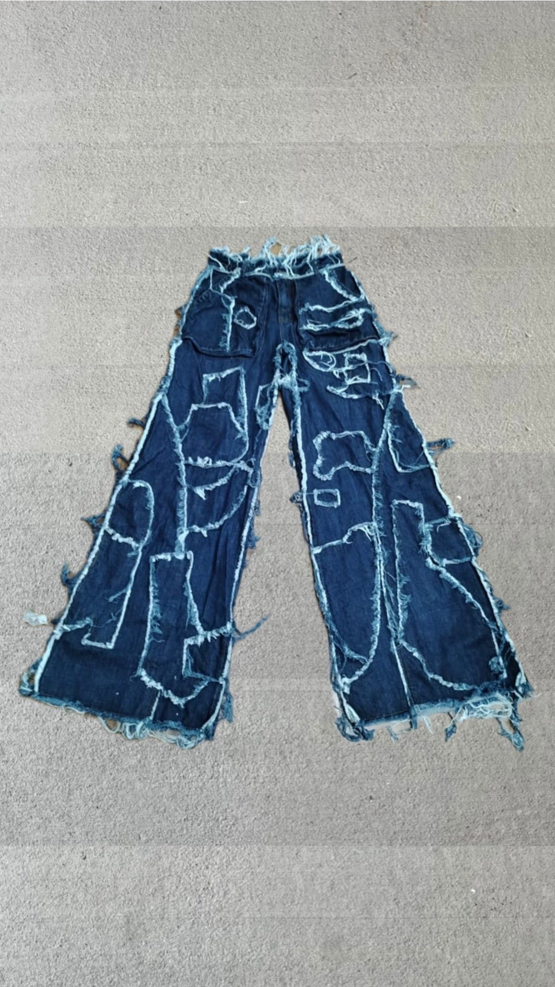 Distressed Patchwork Jeans